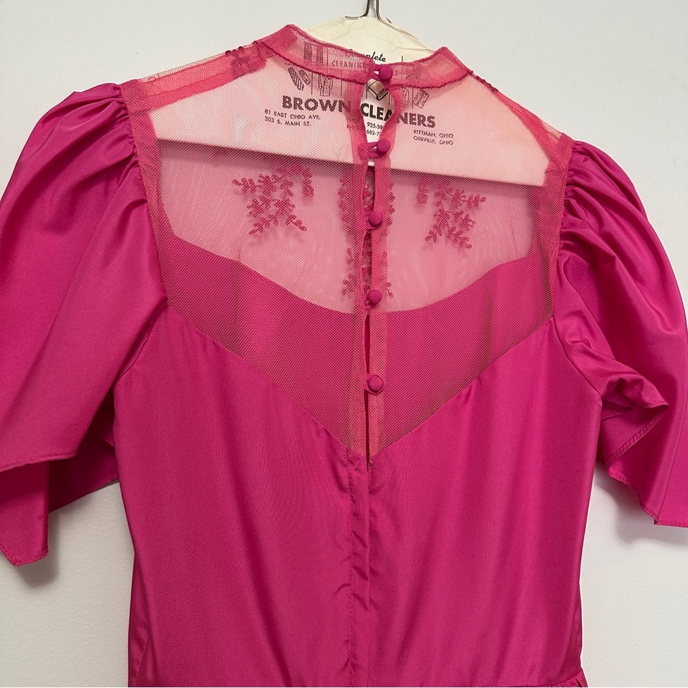 Vintage 80’s Hot Pink Dress - Picture 4 of 5